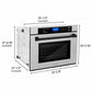 ZLINE Autograph Edition 30" DuraSnow Stainless Steel Matte Black Trim Single Wall Oven with Self Clean and True Convection