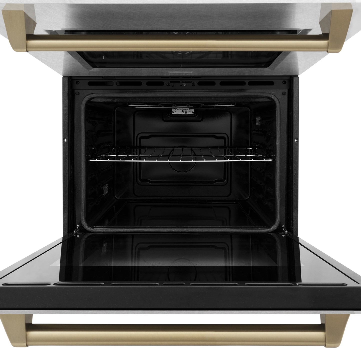 ZLINE Autograph Edition 30" DuraSnow Stainless Steel and Champagne Bronze Double Wall Oven with Self Clean and True Convection