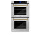 ZLINE Autograph Edition 30" DuraSnow Stainless Steel and Champagne Bronze Double Wall Oven with Self Clean and True Convection