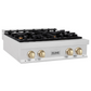 ZLINE Autograph Edition 30" DuraSnow Stainless Steel and Gold Accents Porcelain 4 Burner Rangetop