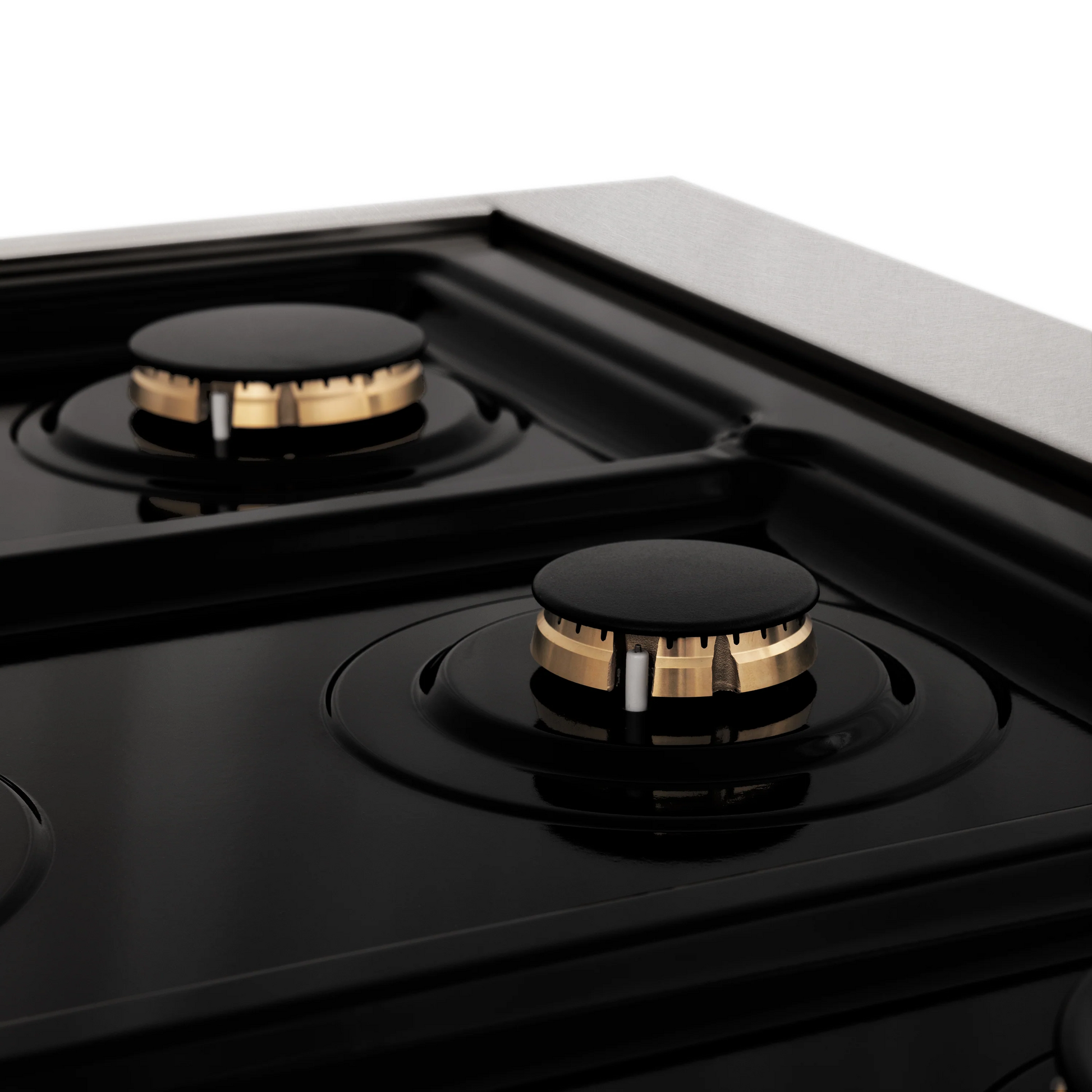 ZLINE Autograph Edition 30" DuraSnow Stainless Steel and Gold Accents Porcelain 4 Burner Rangetop