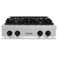 ZLINE Autograph Edition 30" DuraSnow Stainless Steel and Matte Black Accents Porcelain 4 Burner Rangetop