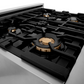 ZLINE Autograph Edition 30" Stainless Steel 4 Burner Dual Fuel Range With White Matte Door, Gold Accents and 4.0 cu. ft. Electric Oven