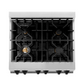 ZLINE Autograph Edition 30" Stainless Steel 4 Burner Dual Fuel Range With White Matte Door, Matte Black Accents and 4.0 cu. ft. Electric Oven
