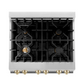 ZLINE Autograph Edition 30" Stainless Steel With 4 Burner Dual Fuel Range With Gold Accents and 4.0 cu. ft. Electric Oven