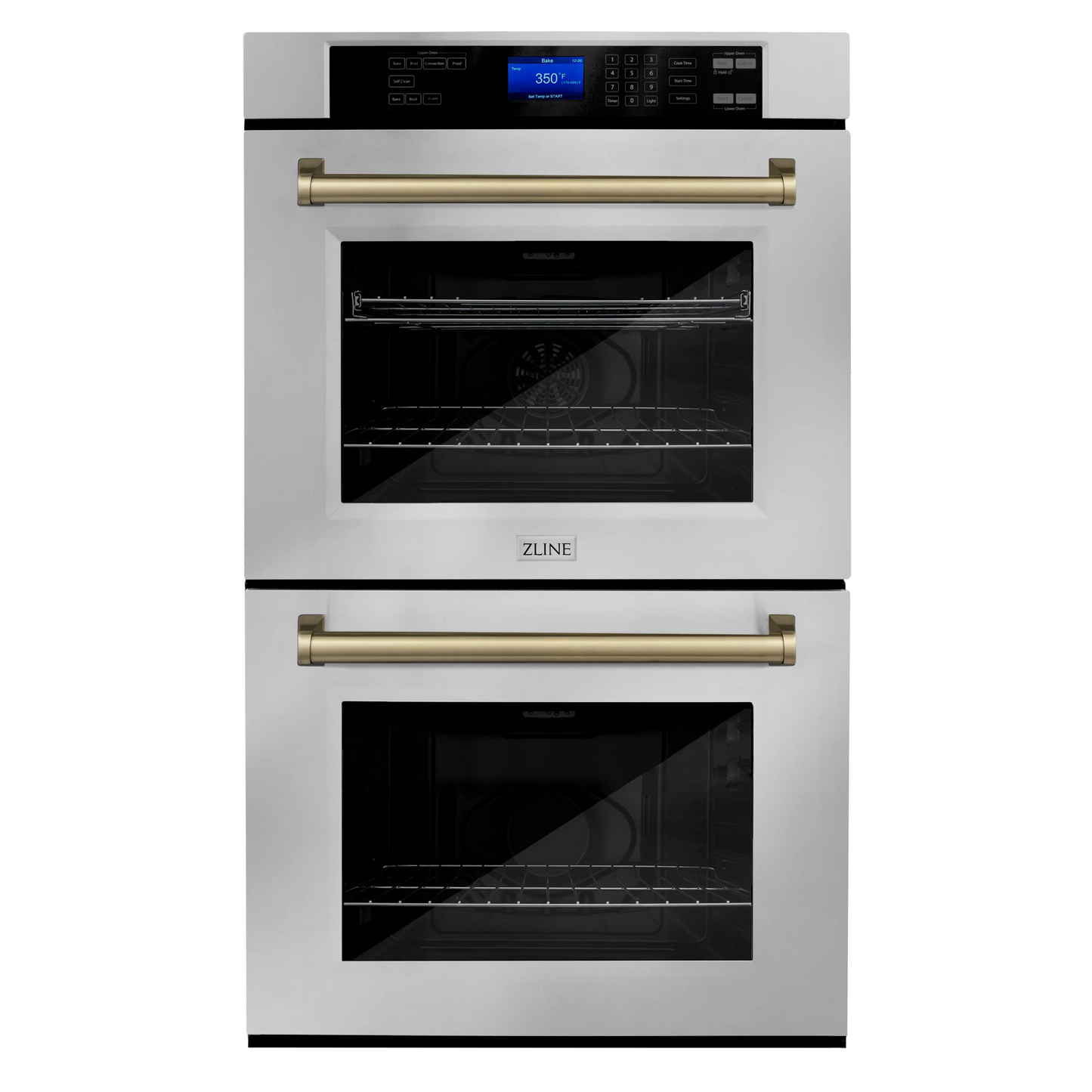 ZLINE Autograph Edition 30" Stainless Steel and Champagne Bronze Double Wall Oven with Self Clean and True Convection