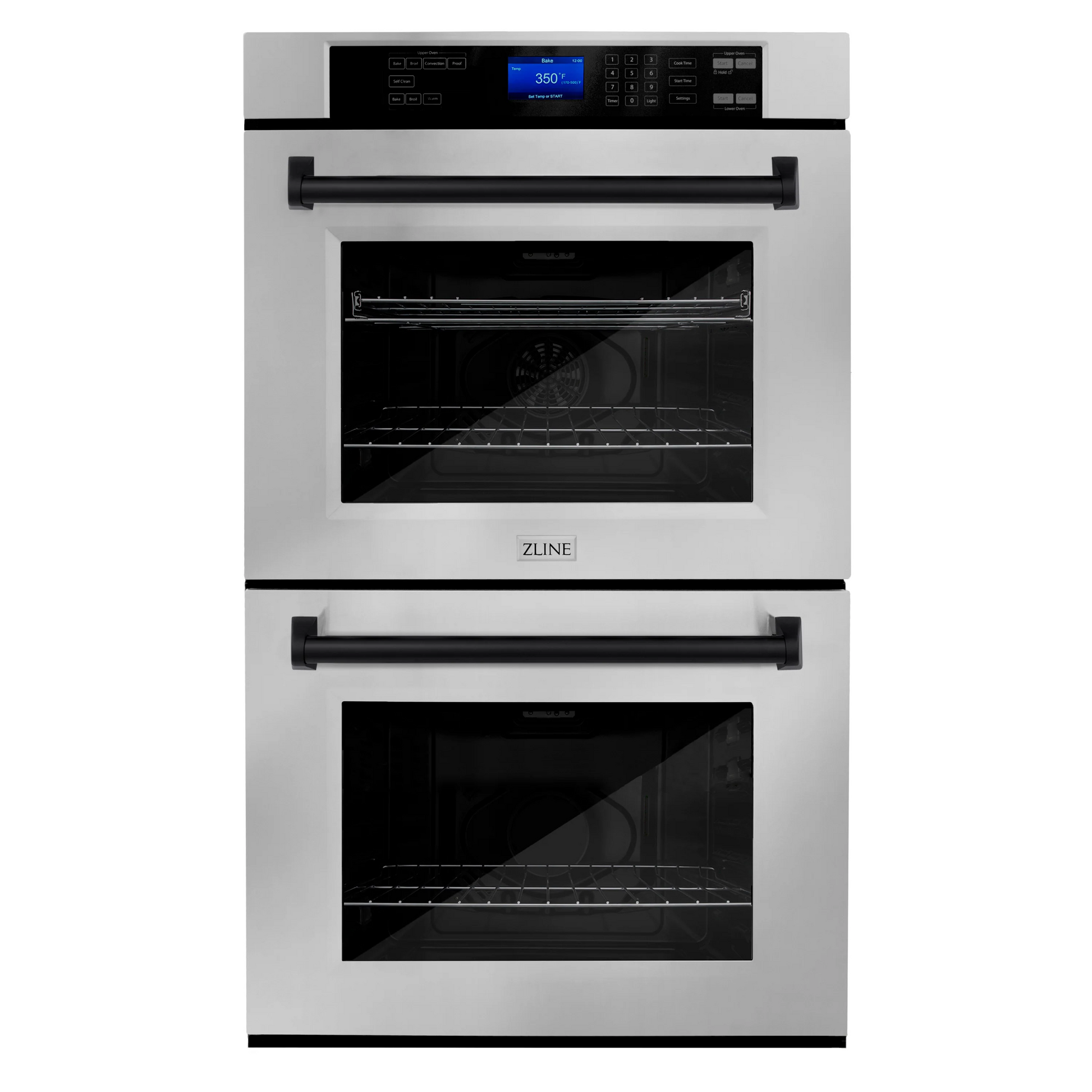 ZLINE Autograph Edition 30" Stainless Steel and Matte Black Double Wall Oven with Self Clean and True Convection