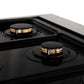 ZLINE Autograph Edition 36" DuraSnow Stainless Steel 6 Burner Dual Fuel Range With Champagne Bronze Accents and 4.6 cu. ft. Electric Oven