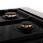 ZLINE Autograph Edition 36" DuraSnow Stainless Steel 6 Burner Dual Fuel Range With White Matte Door, Gold Accents and 4.6 cu. ft. Electric Oven