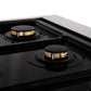 ZLINE Autograph Edition 36" DuraSnow Stainless Steel and Gold Accents Porcelain 6 Burner Rangetop