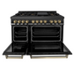 ZLINE Autograph Edition 48" Black Stainless Steel 7 Burner Dual Fuel Range With Champagne Bronze Accents and 6.0 cu. ft. Electric Oven