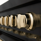ZLINE Autograph Edition 48" Black Stainless Steel Dual Fuel Range 7 Burner With Gold Accents and 6.0 cu. ft. Electric Oven