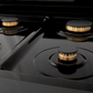 ZLINE Autograph Edition 48" Black Stainless Steel and Champagne Bronze Accents Porcelain 7 Burner Rangetop