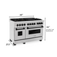 ZLINE Autograph Edition 48" DuraSnow Stainless Steel 7 Burner Dual Fuel Range With Matte Black Accents and 6.0 cu. ft. Electric Oven