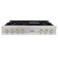 ZLINE Autograph Edition 48" DuraSnow Stainless Steel and Gold Accents Porcelain 7 Burner Rangetop