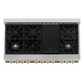 ZLINE Autograph Edition 48" Stainless Steel 7 Burner Dual Fuel Range With Gold Accents and 6.0 cu. ft. Electric Oven