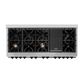 ZLINE Autograph Edition 60" Stainless Steel 9 Burner Dual Fuel Range With Matte Black Accents and 7.4 cu. ft. Electric Oven