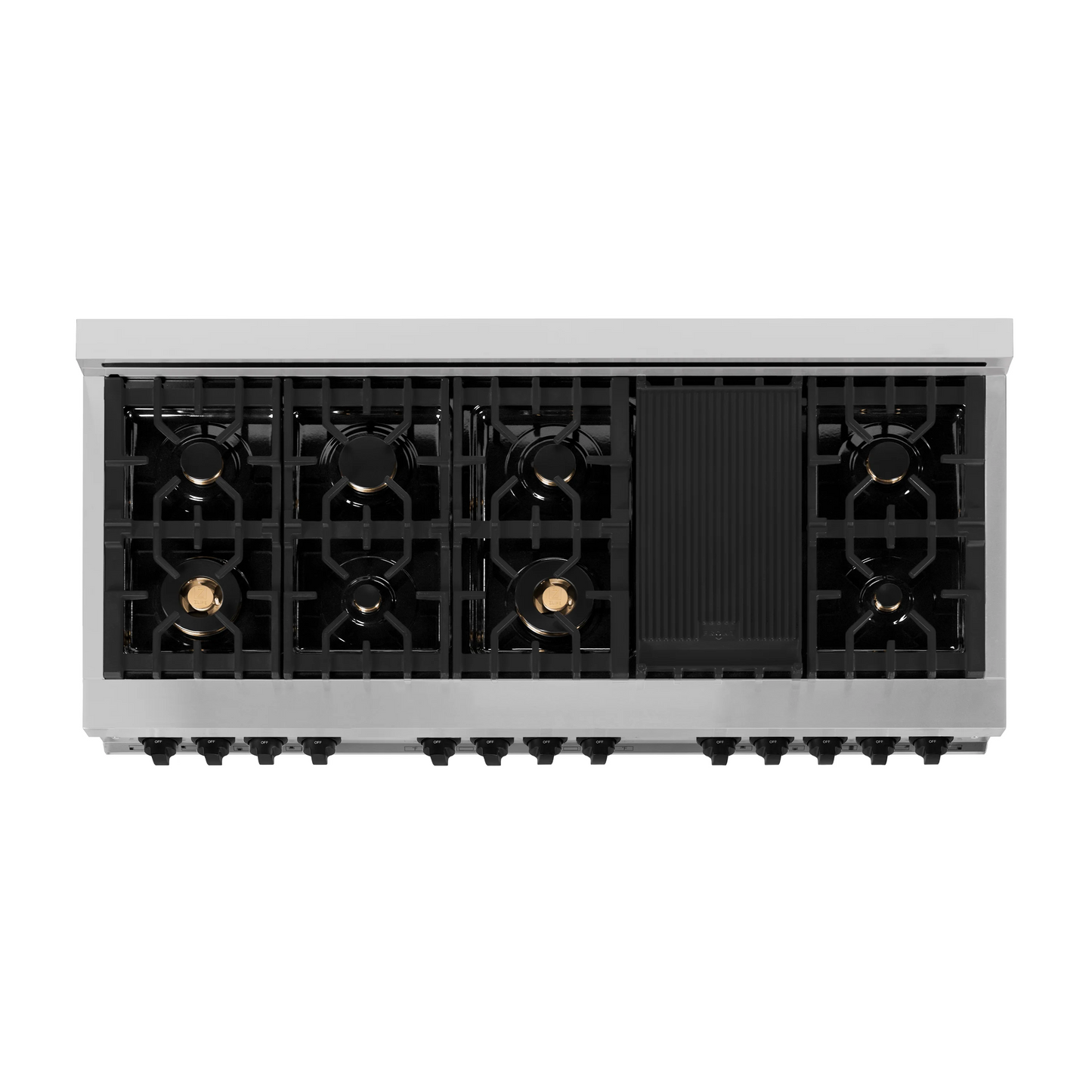 ZLINE Autograph Edition 60" Stainless Steel 9 Burner Dual Fuel Range With White Matte Door, Matte Black Accents and 7.4 cu. ft. Electric Oven