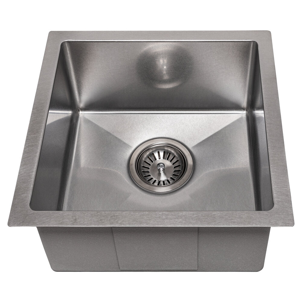 ZLINE Boreal 15" DuraSnow Stainless Steel Undermount Single Bowl Bar Sink