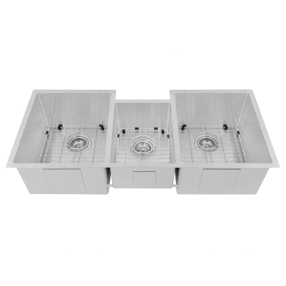 ZLINE Breckenridge 45" Undermount Triple Bowl Sink in DuraSnow Stainless Steel With Accessories