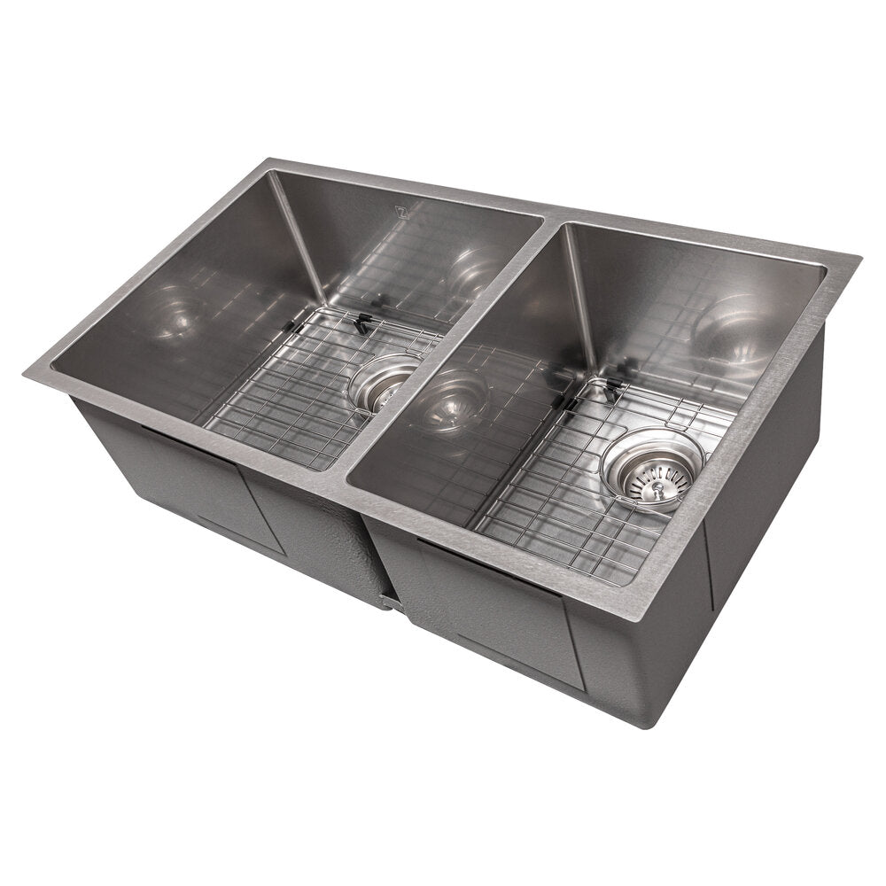 ZLINE Chamonix 33" DuraSnow Stainless Steel Undermount Double Bowl Sink