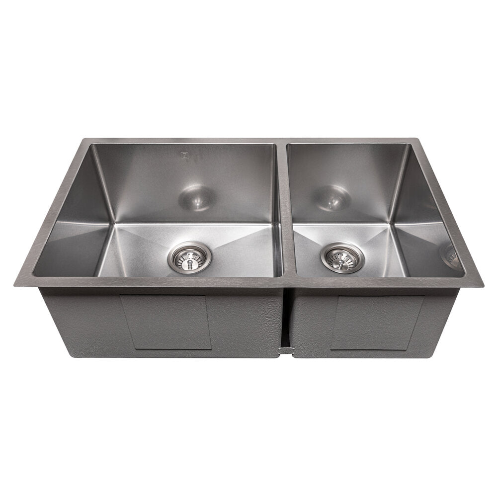 ZLINE Chamonix 33" DuraSnow Stainless Steel Undermount Double Bowl Sink