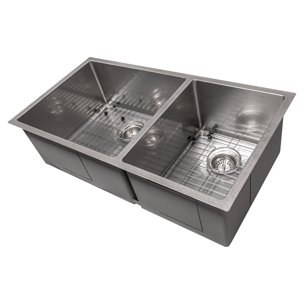 ZLINE Chamonix 36" DuraSnow Stainless Steel Undermount Double Bowl Sink