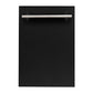 ZLINE Classic 18" Black Matte Top Control Dishwasher With Stainless Steel Tub and Modern Style Handle