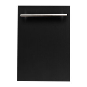 ZLINE Classic 18" Black Matte Top Control Dishwasher With Stainless Steel Tub and Modern Style Handle