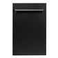 ZLINE Classic 18" Black Matte Top Control Dishwasher With Stainless Steel Tub and Traditional Style Handle