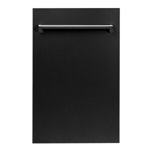 ZLINE Classic 18" Black Matte Top Control Dishwasher With Stainless Steel Tub and Traditional Style Handle