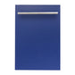 ZLINE Classic 18" Blue Matte Top Control Dishwasher With Stainless Steel Tub and Modern Style Handle