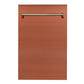 ZLINE Classic 18" Copper Top Control Dishwasher With Stainless Steel Tub and Traditional Style Handle
