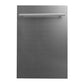 ZLINE Classic 18" DuraSnow Finished Stainless Steel Top Control Dishwasher With Stainless Steel Tub and Modern Style Handle