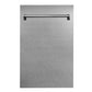 ZLINE Classic 18" DuraSnow Finished Stainless Steel Top Control Dishwasher With Stainless Steel Tub and Traditional Style Handle