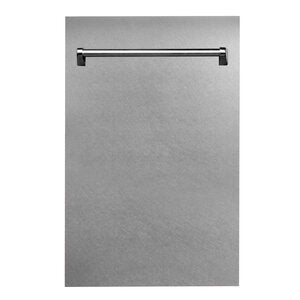 ZLINE Classic 18" DuraSnow Finished Stainless Steel Top Control Dishwasher With Stainless Steel Tub and Traditional Style Handle