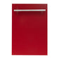 ZLINE Classic 18" Red Gloss Top Control Dishwasher With Stainless Steel Tub and Modern Style Handle
