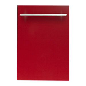 ZLINE Classic 18" Red Gloss Top Control Dishwasher With Stainless Steel Tub and Modern Style Handle