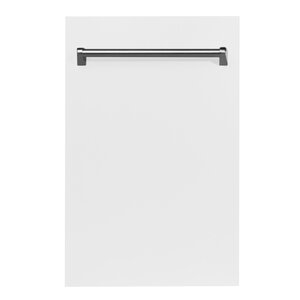 ZLINE Classic 18" White Matte Top Control Dishwasher With Stainless Steel Tub and Traditional Style Handle
