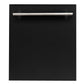 ZLINE Classic 24" Black Matte Top Control Dishwasher With Stainless Steel Tub and Modern Style Handle