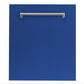 ZLINE Classic 24" Blue Matte Top Control Dishwasher With Stainless Steel Tub and Traditional Style Handle