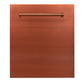 ZLINE Classic 24" Copper Top Control Dishwasher With Stainless Steel Tub and Traditional Style Handle