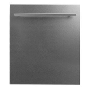 ZLINE Classic 24" DuraSnow Finished Stainless Steel Top Control Dishwasher With Stainless Steel Tub and Modern Style Handle