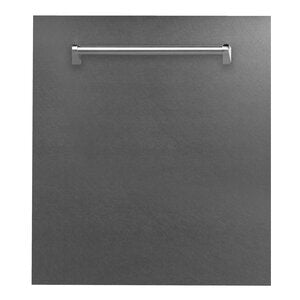 ZLINE Classic 24" DuraSnow Finished Stainless Steel Top Control Dishwasher With Stainless Steel Tub and Traditional Style Handle