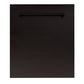 ZLINE Classic 24" Oil-Rubbed Bronze Top Control Dishwasher With Stainless Steel Tub and Traditional Style Handle