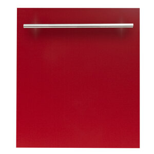 ZLINE Classic 24" Red Gloss Top Control Dishwasher With Stainless Steel Tub and Modern Style Handle