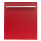 ZLINE Classic 24" Red Matte Top Control Dishwasher With Stainless Steel Tub and Modern Style Handle