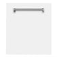 ZLINE Classic 24" White Matte Top Control Dishwasher With Stainless Steel Tub and Traditional Style Handle