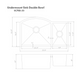 ZLINE Cortina 33" Stainless Steel Undermount Double Bowl Sink