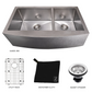 ZLINE Courchevel 36" DuraSnow Stainless Steel Farmhouse Undermount Double Bowl Sink